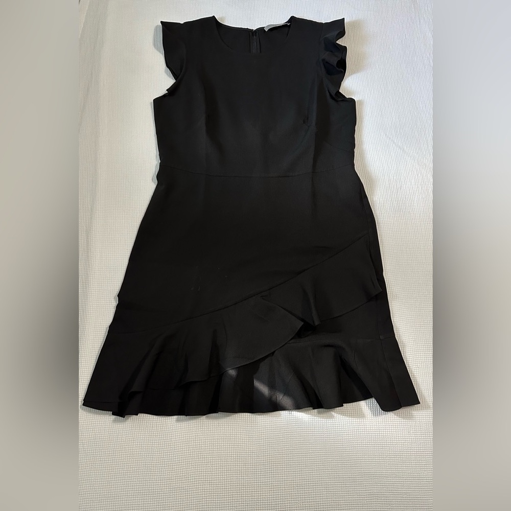 Loft - Black Asymmetrical Ruffle Black Dress